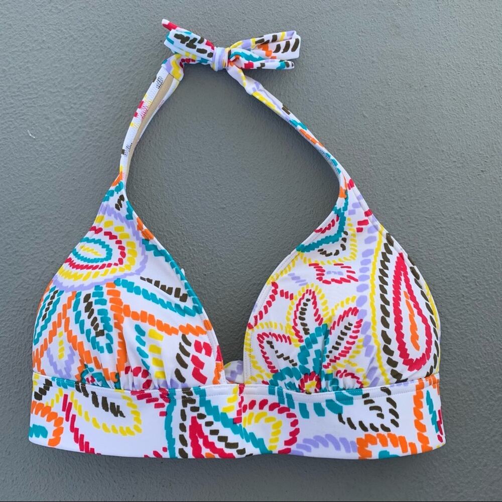 Y2K Victoria’s Secret bikini halter abstract floral MEDIUM